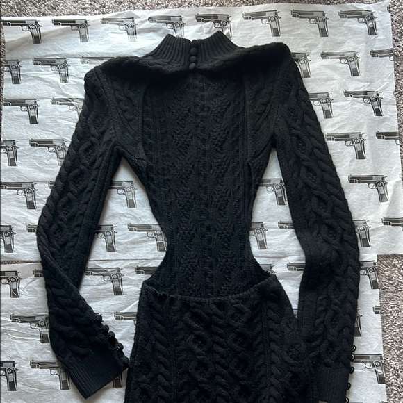 Danielle Guizio cable knit backless turtle neck dress - Picture 5 of 6